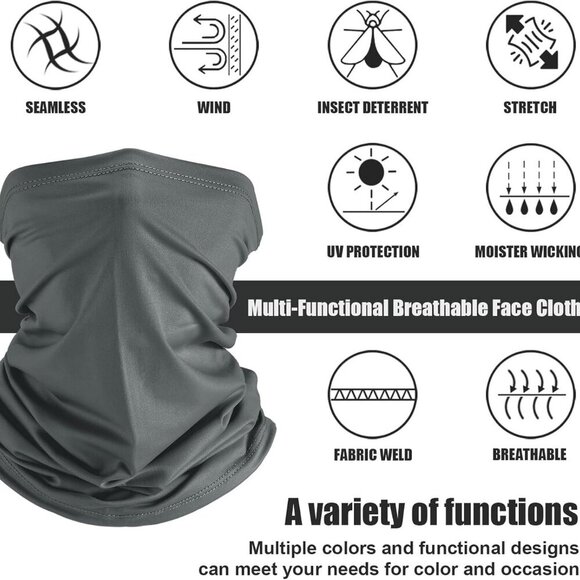 6 Pieces Cooling Neck Gaiter Face Clothing Neck Gaiter Mask Scarf Sunscreen Brea - Picture 2 of 7